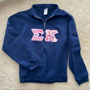 Sigma Kappa Quarter Zip - Lilly Pulitzer Letters